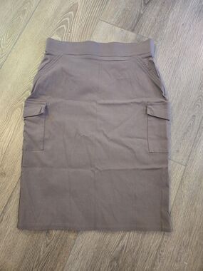 Madison Taupe Cargo Pencil Skirt